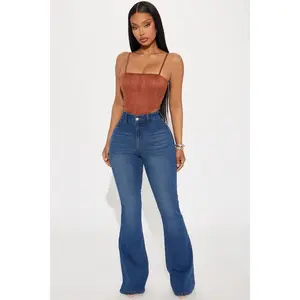 Audrey Booty Lifting Stretch Flare Jeans - Dark Wash