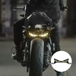 LED Motorcycle Headlight Devil Eye Cat Eye Dynamic Tail Light Car Tail Decorative Lamp Strobe Eagle Eye Lamp Motorcycle Led Lights Exterior Accessories