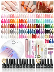 Gel Nail Polish Kit With Nail Lamp And Nail Drill Set 35 Colors Soak Off Nail Varnish 5PCS Base Top Coat Set Complete Nail Art Starter Kit For Beginners Manicure Salon Gifts For Family And Friends