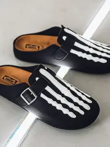 Men's Four-Season Fashion Sandals, One-Piece Soft Sole, PU Leather, Casual Home Shoes, Medium Width, Comfortable Flip-Flops