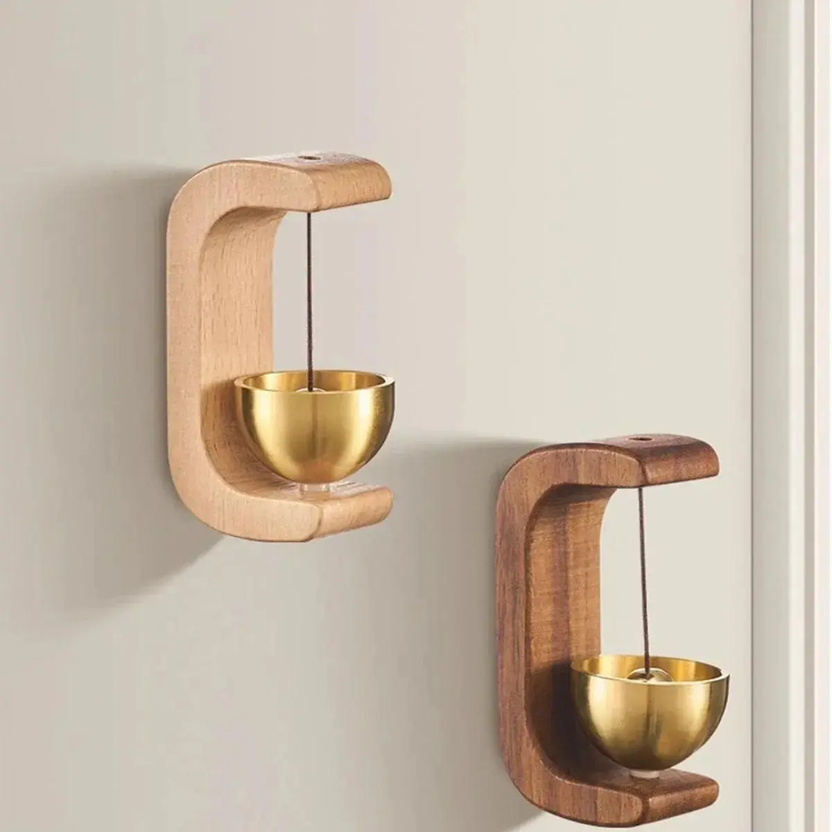 Wooden Decorative Wireless Doorbell with Wind Chime Sound, Hanging Entrance Decor for Home, Home Opening, Wireless Bell