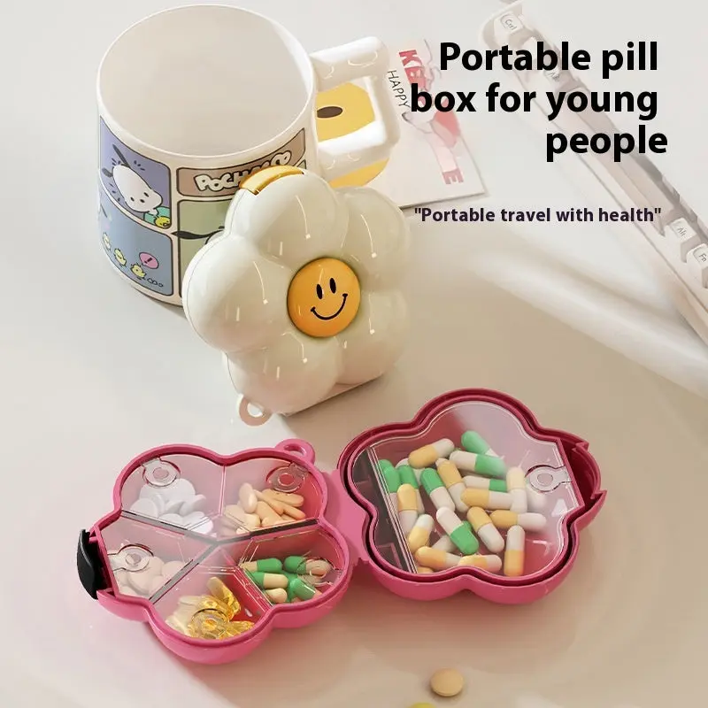 Happy Flower Portable Medicine Box Mini Multifunctional