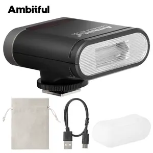 Ambitful AF100 Camera-Mounted Fill-In Flash - Universal External Hot Shoe Light for Micro Single-Lens Reflex Cameras, Compatible with Sony, Fujifilm, Canon, Nikon, Panasonic for Photography & Shooting