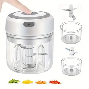 Portable Mini Food Chopper, Multifunctional Food Chopper, USB Rechargeable Electric Garlic Mincer, Small Food Processor for Ginger, Pepper, Fruit, Onion, and Vegetables