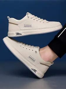 Men's Comfortable Soft Sole Shoes, Trendy Korean Style Casual Sneakers, Fashion Anti-Slip Wear-Resistant Lace-Up Work Shoes, Walking Shoes