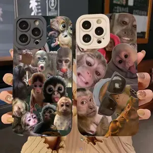 Funny Monkey Silicone Phone Case ,Stylish & Durable Christmas Gift: Fashionable Phone Case for iPhone 11-17– Perfect Blend of Protection and Trend