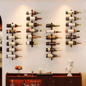 12 Bottle Wall-Mounted Wine Rack, Detachable DIY Storage Organizer, Wall Hanging Bottle Holder for Dining Room, Bar and Wine Cellar