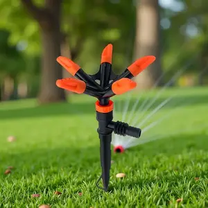 Adjustable Nozzle 360° Rotating Garden Sprinkler, All Seasons Use, Perfect Holiday Gift, Automatic Five-Arm Irrigation System