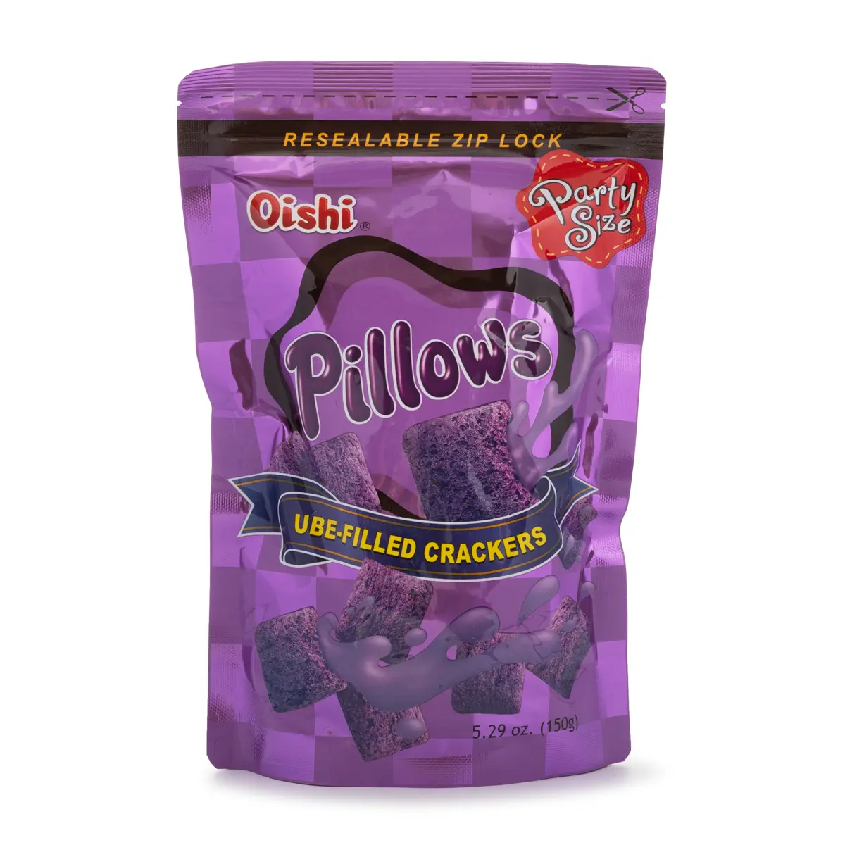 Oishi Pillows Ube Filled Crackers 150 g Oishi Pillows Ube Filled Crackers 150 g