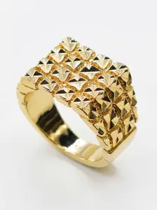 14k Pyramid Rivet Ring, Geometric Design Ring, Unisex Hip Hop Heavy Metal Style, Party Streetwear Jewelry, Unique Fashion Accessory