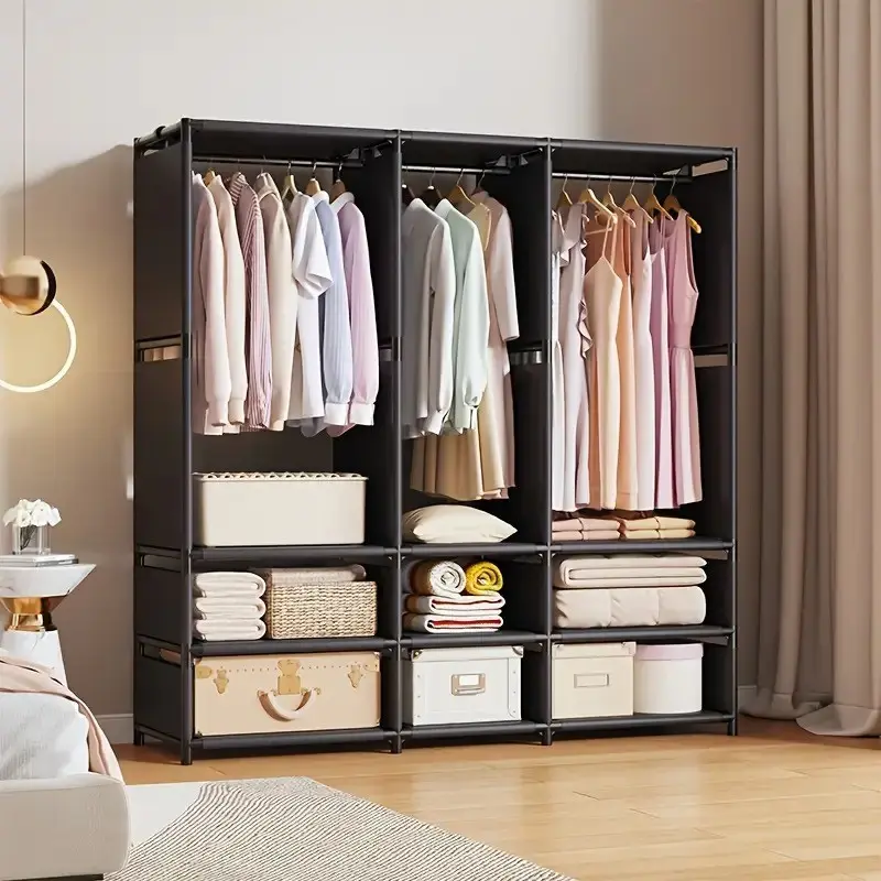 Small Space Closet Organizer, Closet Storage System, Dust-Proof Hanging Wardrobe, Layered Storage for Living Room, Clothes Storage, Apartment Home Decor, Practical Gift
