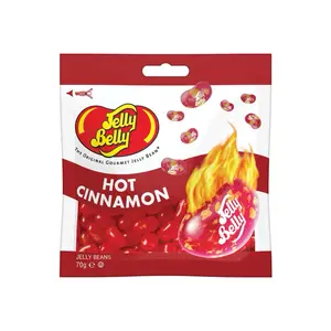 Jelly Belly Sizzling Cinnamon Flavored Jelly Beans 3.5 oz Peg Bag Made in USA Bold Spicy Cinnamon Flavor Gluten Free Candy Bonbon Sweet Snack - Chewy