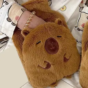 Capybara Hot Water Bottle 1000ml Leak Proof Hand Feet Warmer Heat Retention Bag for Neck Back Body Shoulder Camping Legs