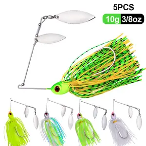5-Pack Spinnerbait Fishing Lures, Metal Jig Spinner Bait Kit, Swimbaits for Bass, Trout, Pike, Salmon, and Walleye – Suitable for Freshwater and Saltwater Fishing