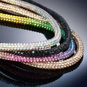 Rhinestone Glitter Shoe Laces, 47'' Round Bling Crystal Rhinestone Shoelaces,Christmas Decorations Colorful Glitter Drawstring Cords for DIY Sneakers Sweatpants Hoodies