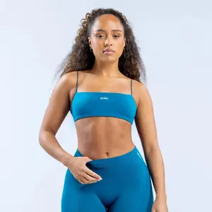 Df~ DEFY Strappy Bra, Women’s Sports Bra Only, Seamless Activewear Top for Workout, Gym, Yoga, Medium Support Removable Pads