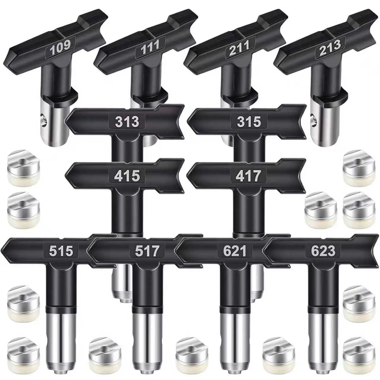 12pcs Reversible Spray Tips, Durable Airless Spray Nozzle for Professional Wall/fence/car/boat Coating Applications Sprayer Nozzle