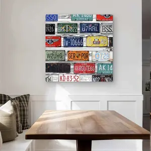 212 MAIN Artistic Typo Symbols Number Plate Wall Art - 32x32 in Vibrant Aluminium Car Metal Print, Home Decor Plaque & Sign, Home Decor Accessory, Room Decoration Gift