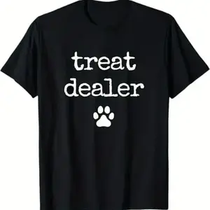 Playful Treat Dealer T-Shirt Featuring A Cute Paw Print Design .T-Shirt for Men and Women