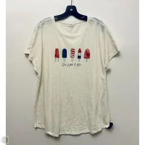 Top Short Sleeve Basic By Lane Bryant In Cream, Size: Xl