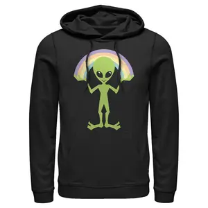 Men's Lost Gods Green Alien Rainbow Pull Over Hoodie