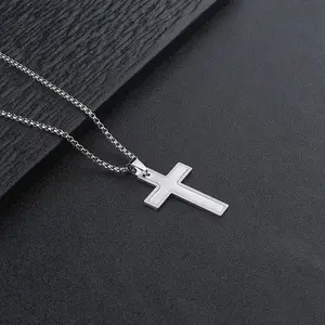 Double-Layer Cross Necklace, Minimalist Stainless Steel Cross Necklace,Perfect Gift for Birthday,Graduation,Easter