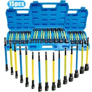 15pcs Extra Long Nut Driver Bit Set, Metric Magnetic Nut Driver Set  Premium Impact Power Hex Nut Driver Drill Bit Master Kit Cr-V Steel