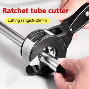 Ratchet Pipe Cutter, Multi-Purpose Ratchet Tube Cutting Tool for Copper Aluminum Iron Stainless Steel Ppr Pe Pipes, No Power Needed
