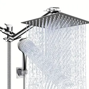 Modern Luxury Shower Head, 8/10/12 Inch Shower Head with Handheld Spray Combo And Adjustable Arm, High-Pressure Rain Shower Head, Chrome-Plated Bath Showerhead, Handheld Showerhead, Contemporary Design For shower use solely