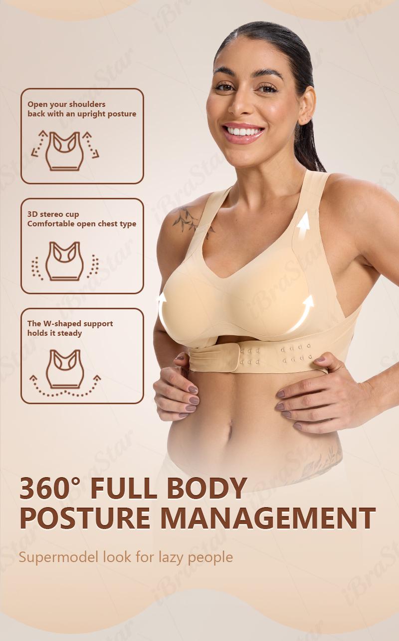【Postural correction】Soft Breathable Wireless Sports Bra - Women's Full Coverage, Non-Removable Moulded Cups | Beige Yoga Gym Daily Fitness Activewear 【Postural correction】Soft Breathable Wireless Sports Bra - Women's Full Coverage, Non-Removable Moulded Cups | Beige Yoga Gym Daily Fitness Activewear