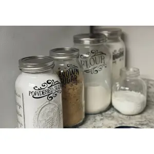 Labeled Jars For Dry Food Storage