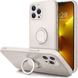 Phone cases for iPhone 17 Pro Max 16 15 14 13 12 11 Pro Max Plus Case with Ring Stand [360°Rotatable Ring Holder Magnetic Kickstand] [Support Car Mount] Slim Soft Rubber Shockproof Protective Phone Case Cover case for iphone 17 Pro Max