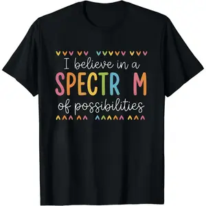 Men's Spectrum of Possibilities Graphic T-Shirt, Comfortable Short-Sleeve Cotton Tee for Autism Acceptance, SPED Teacher Gift