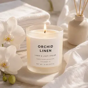 Orchid Linen | Clean Linen Spa Candle | Luxury Hotel Inspired Scent