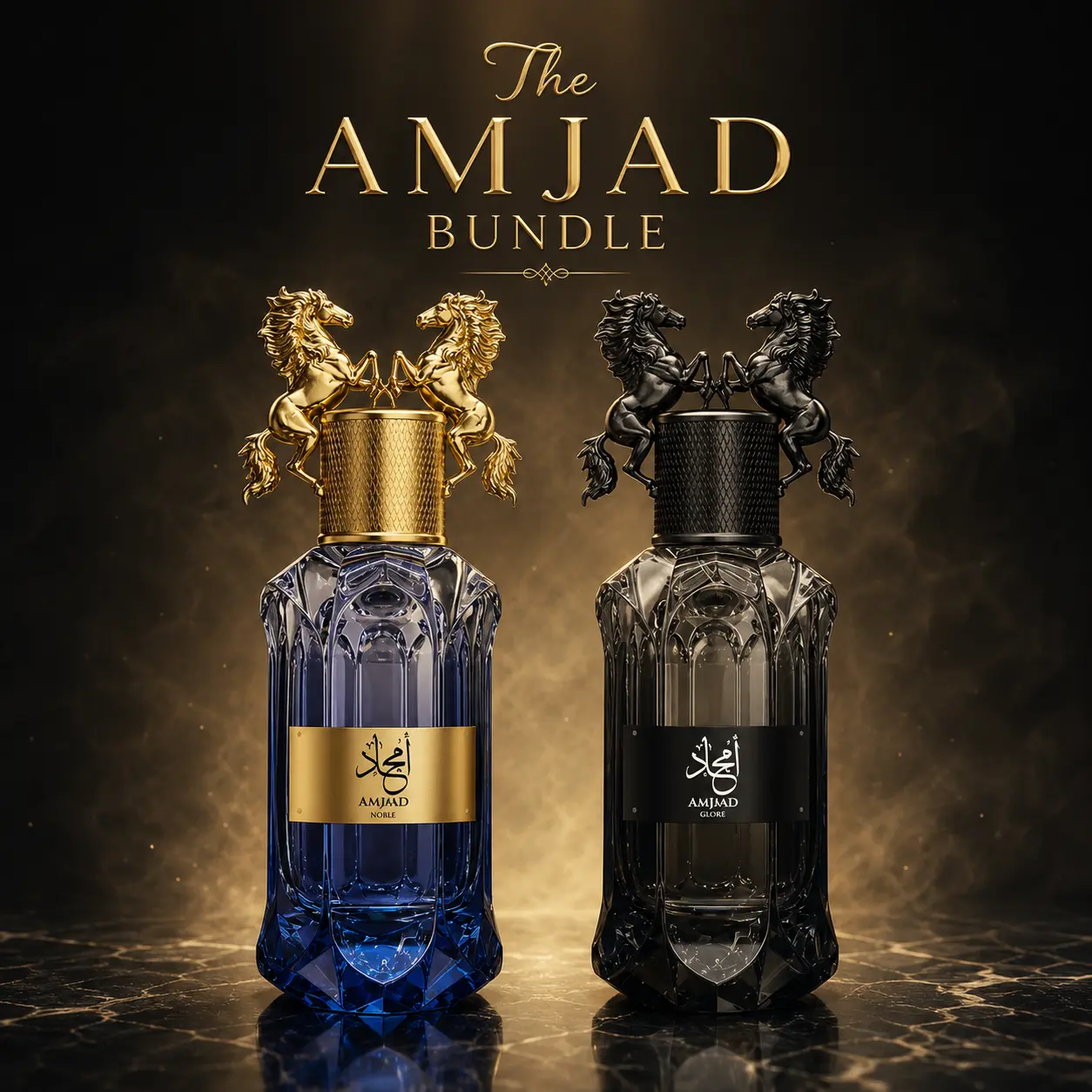 The Amjaad Bundle | Amjaad Glory | Amjaad Noble | Unisex 100 ML (3.4 FL OZ) Eau De Parfum By Le Falcone