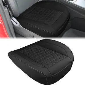 Nilight Car Seat Cushion Cover Black Leather Front Seats Waterproof Anti-Slip with Storage Bag Wraps Bottom Fits Cars Sedan Van SUV Truck