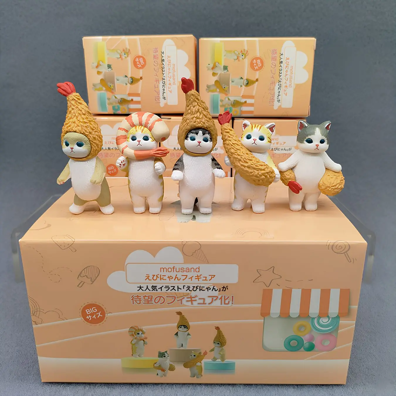 Mofusand Fried Shrimp Cat Blind Box | 1 Sealed Mystery Box Mini Figure Collectible Kawaii Surprise Gift