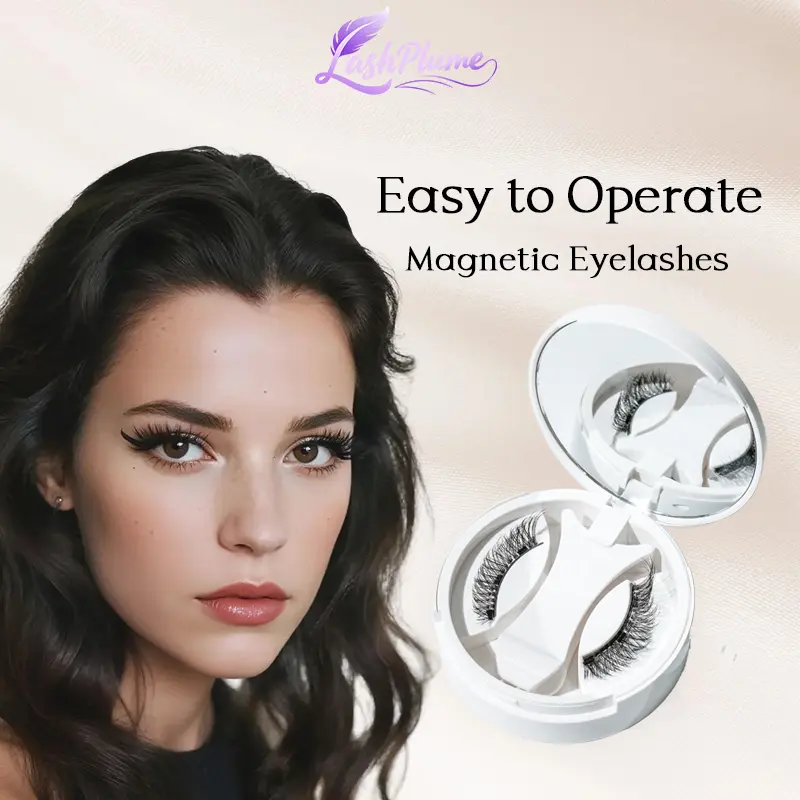 Lash Plume Magnetic Eyelashes Kit, Glue-Free & Reusable Lash Extension Alternative with Applicator, Natural Look, Waterproof & Lightweight for Daily Makeup, Eyelash Extension, Lengthening, Cosmetic, Easy Apply