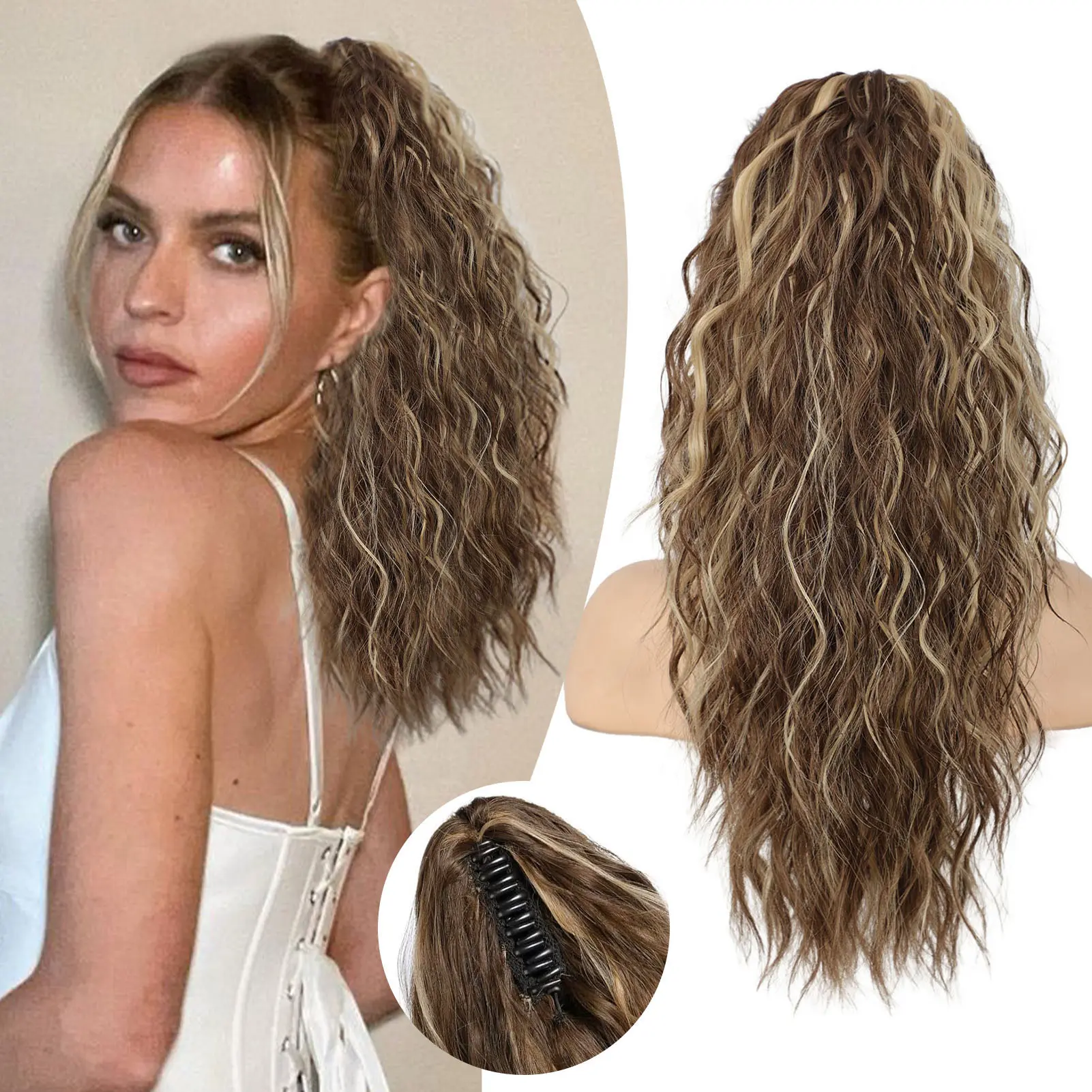 18‘’-Ash Brown with Blonde Highlights