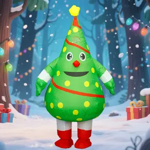 Classic Christmas Tree Inflatable Costume, Youth/adult Size Fits 155-185cm, Includes Fan & Battery Box, Perfect for Holiday Parties