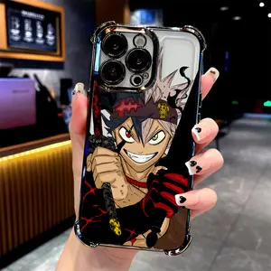 Adventure Anime Five-Leaf Clover Phone Case Compatible with Iphone 16 15 14 13 12 11 Pro Max X XR XS Max 8 7 Plus, Shockproof Transparent Soft Back