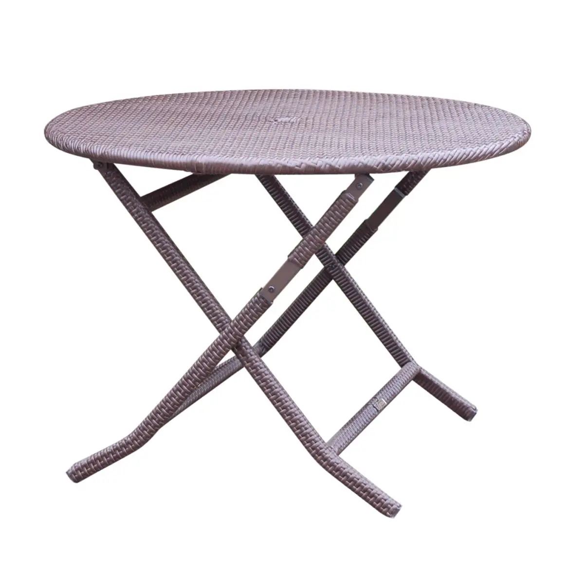 212 MAIN Casual Round Shape Wicker & Metal Frame Foldable Cafe Table - 41" x 29" Outdoor Furniture, Requires Assembly, for Patio Use