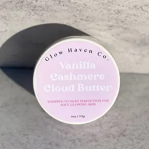 Glow Haven Co. Vanilla Cashmere Emulsified Body Butter 120ml - Moisturizing Body Butter with Shea & Mango Butters Allergy Friendly Handcrafted