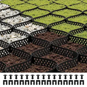 VEVOR Gravel Grid, 2 Inch Depth, 32.81 x 9.84 FT / 10000 x 3000 mm, 1880 LBS Per Sq ft Grass Ground Retainer, Permeable Geo Grids Driveway Stabilization, for Garden, Patio, Walkway, RV Parking Slopes