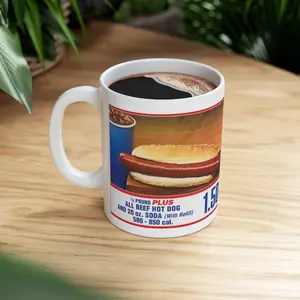 Costco Hot Dog Mug, Funny Hot Dog Mug, Funny Novelty Gag Gift, Costco Hot Dog Gift, Kirkland Hot Dog, Novelty Mug, Weird Mug