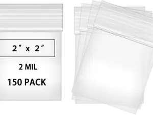2" x 2" Clear Small Plastic Bags for Pills 2 Mil Thick 150 PCS