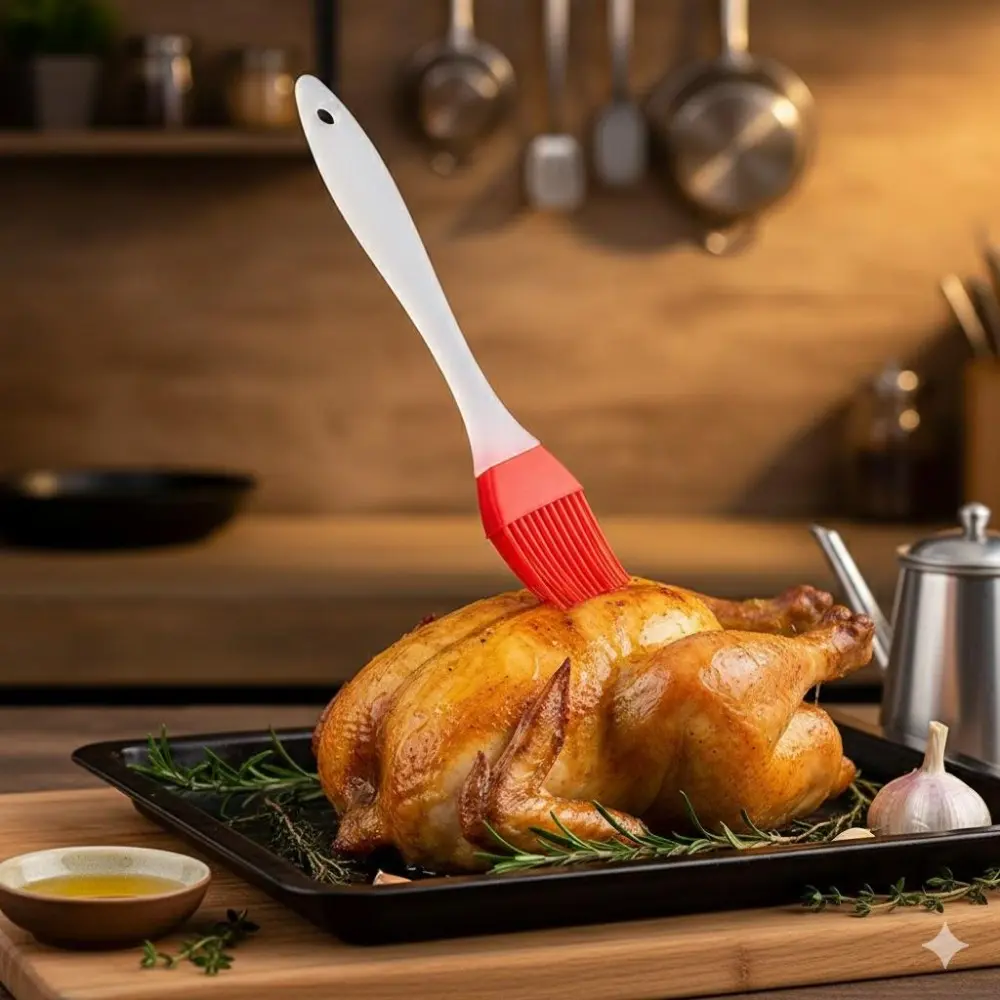 Silicone Pastry Brush: Flexible Non-Stick Baking & BBQ Oil Brush. Food-Grade, Durable & Easy Clean Kitchen Tool Nonstick Baking Tool for Even Coating, Desserts, Grilling, Caramel & Daily Cooking. Reusable Efficiency Helper Home Baking Supplies
