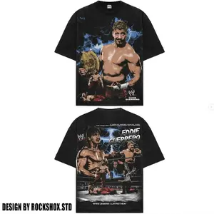Eddie Guerrero Latino Heat v2 WWE Champion Heavy Cotton Shirt Wrestlemania XX Tshirt Lucha Wrestling Libre Hoodie Fan Apparel Menswear Direct-to-garment Breathable Printing
