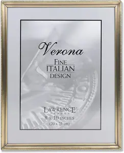 Lawrence Frames 11480 Lawrence Frames Antique Brass 8x10 Picture Frame - Bead Border Design