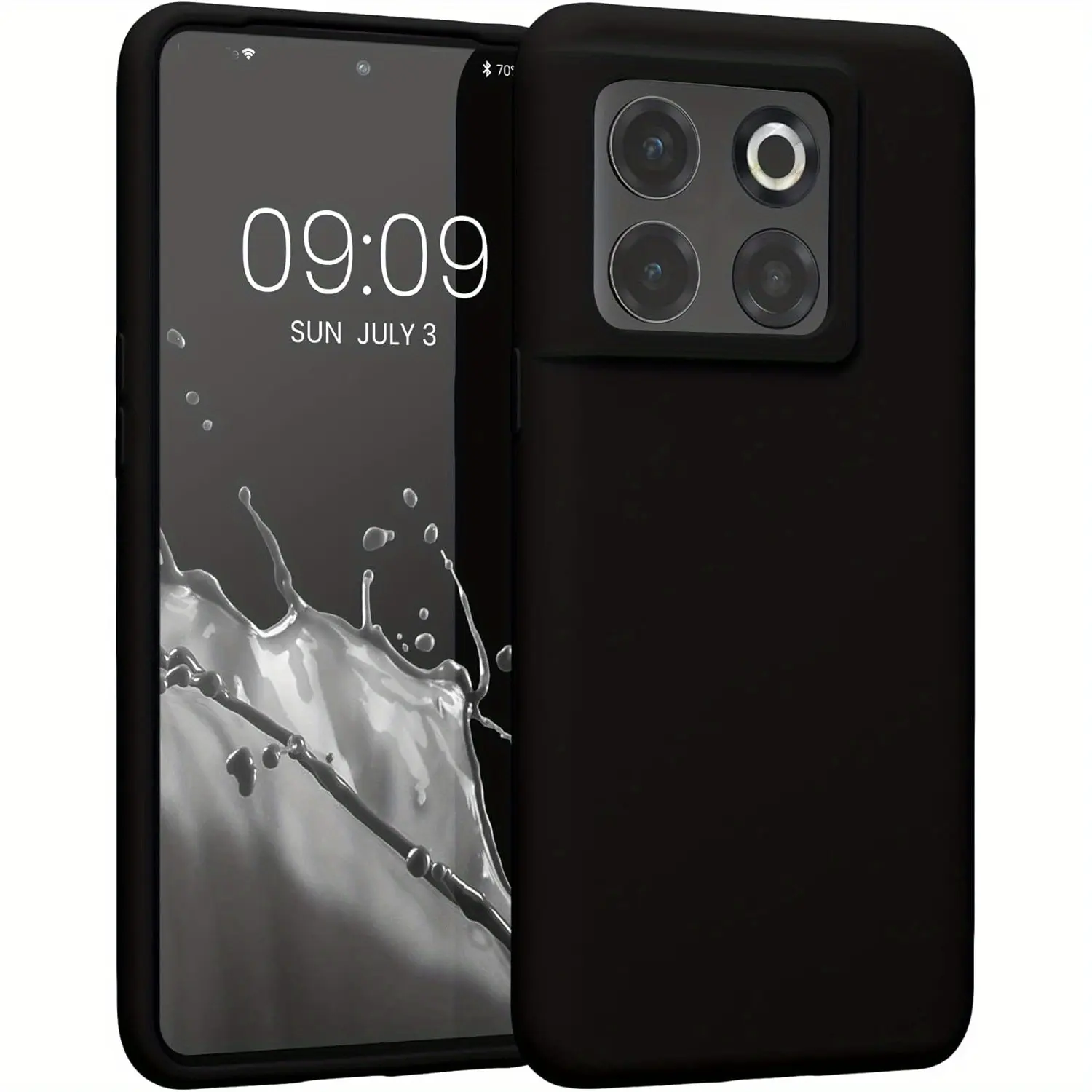 Mobile Phone Case For OnePlus 10T 5G, Slim Shockproof Flexible Black Matt Soft Silicone Protective Phone Case Cover